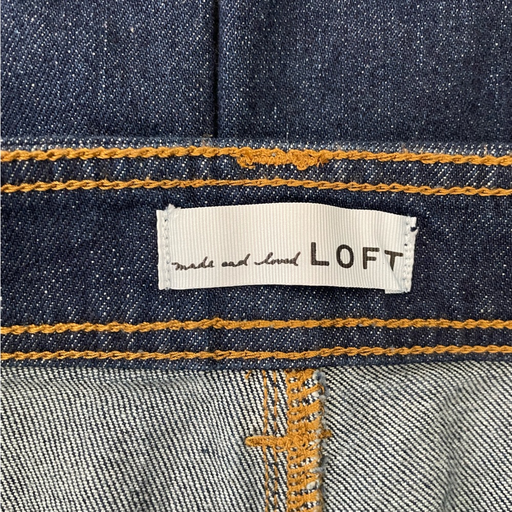 NWOT LOFT Dark Blue Wide Leg Jeans - Picture 3 of 4